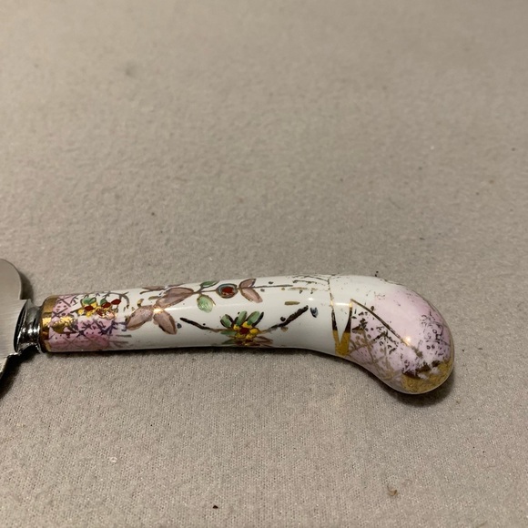 Sheffield England Pie Server Knife Porcelain Handle Vintage Stainless - Picture 6 of 6